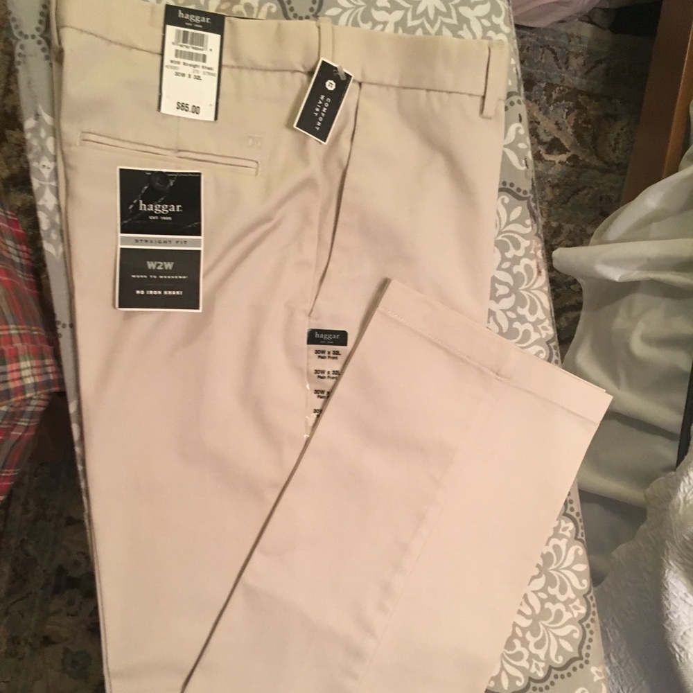 Haggar Straight Fit No Iron Khaki